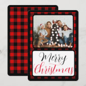 Karierte Weihnachten in Schwarz und Rot Bufflo (Vorne/Hinten)