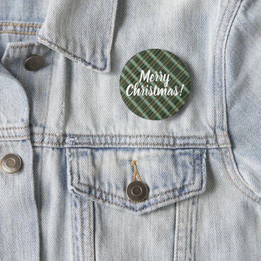 Karierte Weihnachten individuell anpassbar Button (Beispiel)