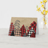 Karierte Weihnachten Karte (Gelbe Blume)