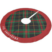 Karierte Weihnachten Polyester Weihnachtsbaumdecke (Schrägansicht)