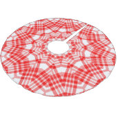 Karierte Weihnachten Polyester Weihnachtsbaumdecke (Schrägansicht)