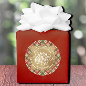 Karierte Weihnachten Runder Aufkleber