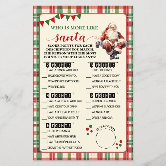 Karierte Weihnachten Wer am ehesten wie eine Spiel Flyer (Vorne)