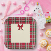 Karierte Weihnachts-Papierplatten Pappteller (Party)