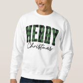 Karierte Weihnachts-Sweatshirt | Männergrün Sweatshirt (Vorderseite)