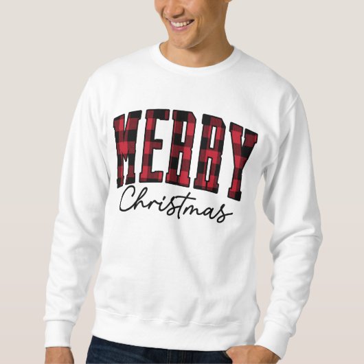 Karierte Weihnachts-Sweatshirt | Männerrot Sweatshirt (Vorderseite)