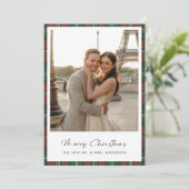 Karierte Weihnachts-Weihnachts-Weihnachtskarte für Feiertagskarte (Stehend Vorderseite)