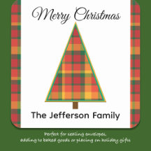 Karierte Weihnachtsbaum Weihnachtskleber