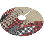 Karierte Weihnachtsbäume Polyester Weihnachtsbaumdecke (Schrägansicht)