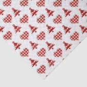 Karierte Weihnachtsbäume und Herz-Muster Seidenpapier (Ausschnitt)