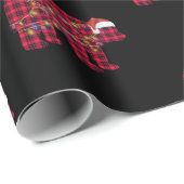 Karierte Weihnachtsbeleuchtung Bärenschein Weihnac Geschenkpapier (Rolleneckpunkt)
