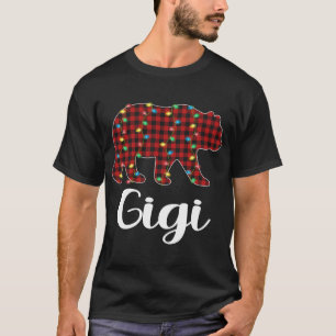 Karierte Weihnachtsbeleuchtung Gigi Bear Xmas Paja T-Shirt