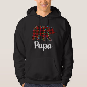 Karierte Weihnachtsbeleuchtung Papa Bear Xmas Paja Hoodie