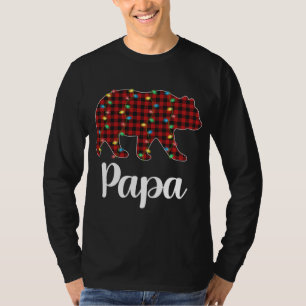 Karierte Weihnachtsbeleuchtung Papa Bear Xmas Paja T-Shirt