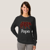 Karierte Weihnachtsbeleuchtung Papa Bear Xmas Paja T-Shirt (Vorne ganz)
