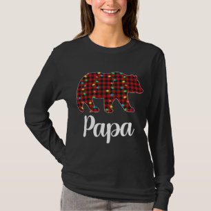 Karierte Weihnachtsbeleuchtung Papa Bear Xmas Paja T-Shirt