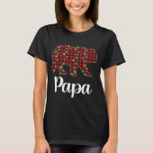 Karierte Weihnachtsbeleuchtung Papa Bear Xmas Paja T-Shirt (Vorderseite)
