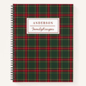 Karierte Weihnachtsfamilie Rezept Notizblock (Vorderseite)