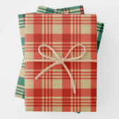 Karierte Weihnachtsfeier Geschenkpapier Set (Beispiel)