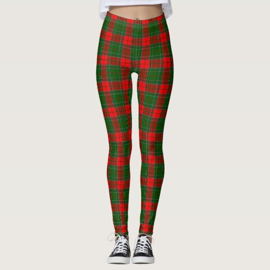 Karierte Weihnachtsfeier Leggings (Vorderseite)