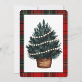 Karierte Weihnachtsfeier Party Einladung (Rückseite)