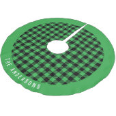 Karierte Weihnachtsfeier Polyester Weihnachtsbaumdecke (Schrägansicht)