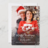 Karierte Weihnachtsfeiertage Couple Foto Schwanger Ankündigung (Vorderseite)