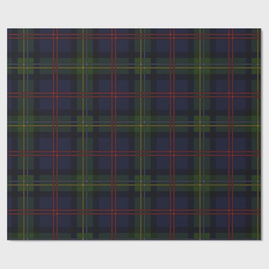 Karierte Weihnachtsfeiertage Elegante Rustikale Ta Geschenkpapier (Flach)