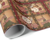 Karierte Weihnachtsfeiertage Geschenkpapier (Rolleneckpunkt)