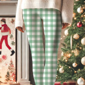 Karierte Weihnachtsfeiertage in Grün und Weißbüffe Leggings