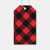 Karierte Weihnachtsfeiertage in Rot und Schwarz Bu Geschenkanhänger (Rückseite)