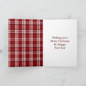 Karierte Weihnachtsfeiertage Karte (Innenseite)