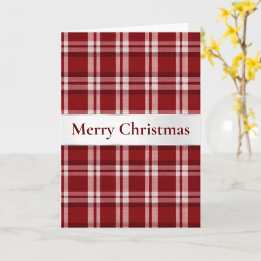 Karierte Weihnachtsfeiertage Karte (Gelbe Blume)