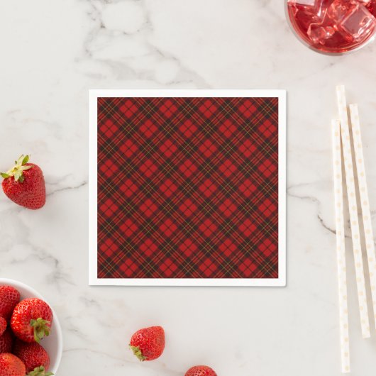 Karierte Weihnachtsfeiertage mit rotem Tartan Serviette (Beispiel)