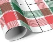 Karierte Weihnachtsfeiertage Rot Grün Traditionell Geschenkpapier (Rolleneckpunkt)