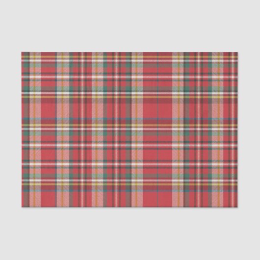 Karierte Weihnachtsfeiertage Roter Karo Rustikal Seidenpapier (Vorderseite)