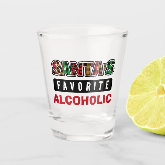 Karierte Weihnachtsfeiertage Schnapsglas (Vorderseite)