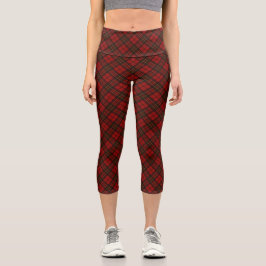 Karierte Weihnachtsferien in Rottaren Capri Leggings