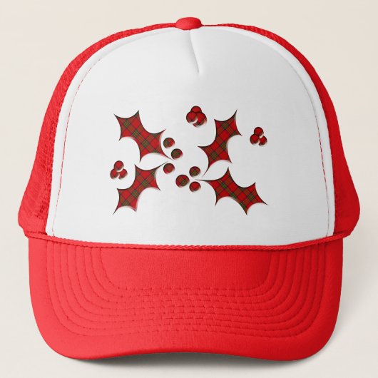 Karierte Weihnachtsform Truckerkappe (Vorderseite)