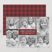Karierte Weihnachtsfotokarte Feiertagskarte (Vorne/Hinten)