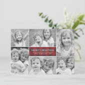 Karierte Weihnachtsfotokarte Feiertagskarte (Stehend Vorderseite)