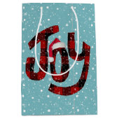 Karierte Weihnachtsfreude auf Schneeflocken Mittlere Geschenktüte (Vorderseite)