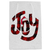 Karierte Weihnachtsfreude mit Schneeflocken Mittlere Geschenktüte (Vorderseite)