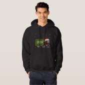 Karierte Weihnachtsgarbage Truck Pajamas Hoodie (Vorne ganz)