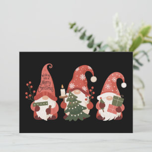 Karierte Weihnachtsgnomes Santa Funny Frohe Weihna Feiertagskarte