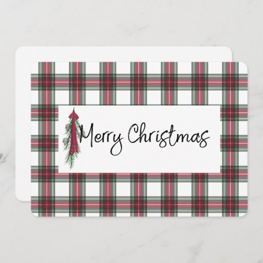 Karierte Weihnachtskarte (Vorne/Hinten)