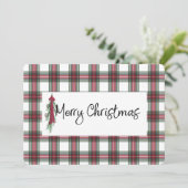 Karierte Weihnachtskarte (Stehend Vorderseite)