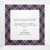 Karierte Weihnachtskarte der Red Navy Dreifach Gefaltete Urlaubskarte (Innenseite Mitte)