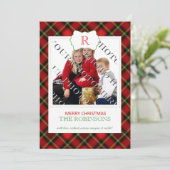 Karierte Weihnachtskarte Feiertagskarte (Stehend Vorderseite)