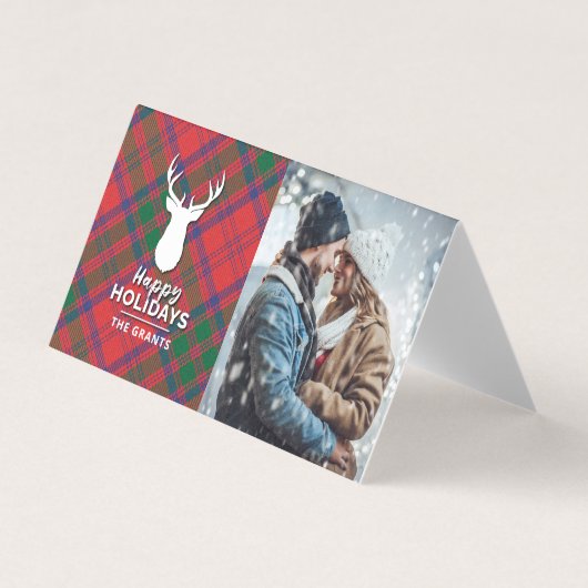 Karierte Weihnachtskarte für das Foto (Vorderseite)
